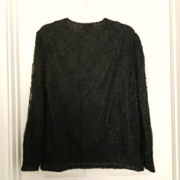 JMD New York 100% Silk Beaded Top - Picture 2 of 7